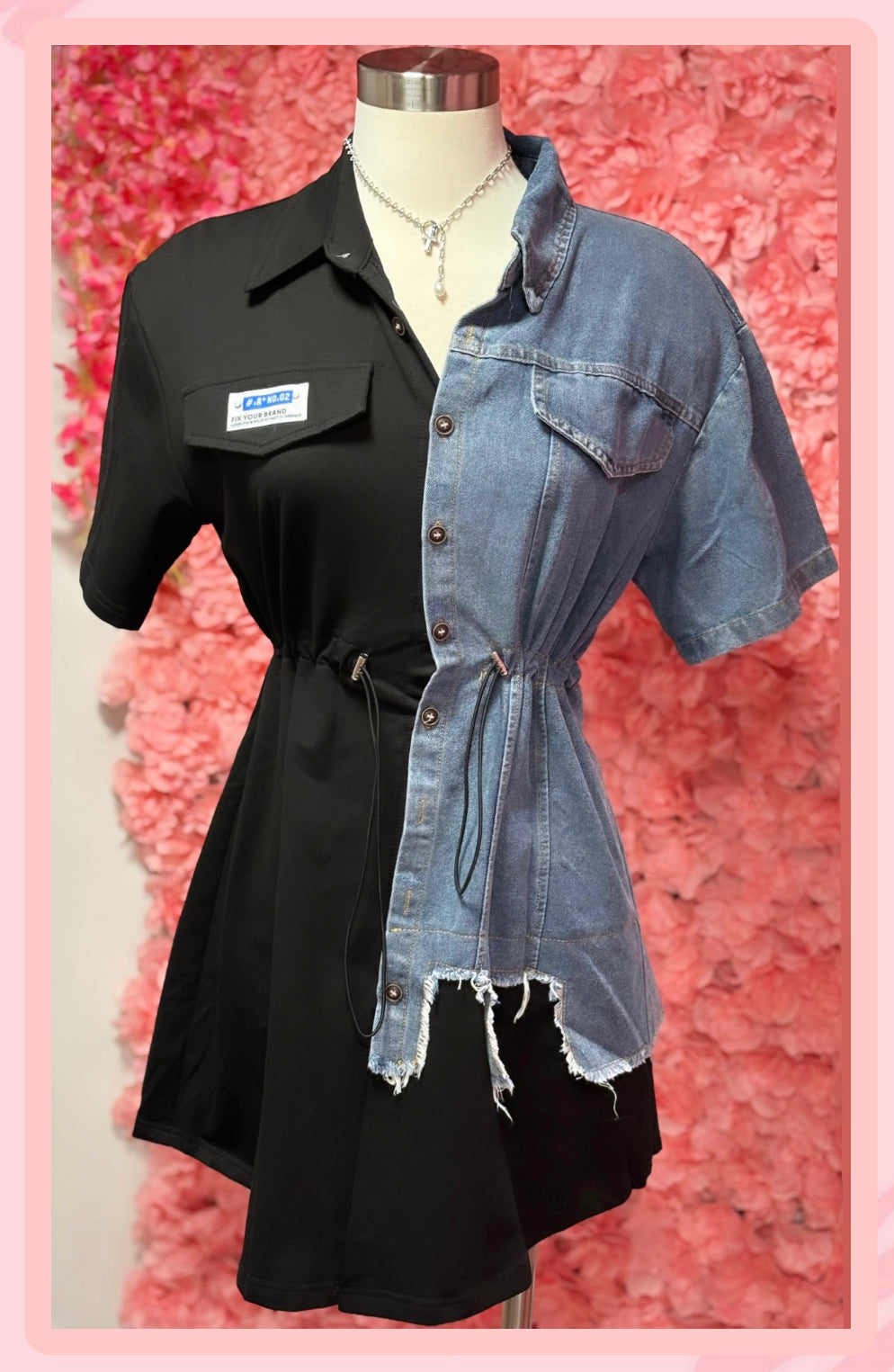 Black And Denim Dress
