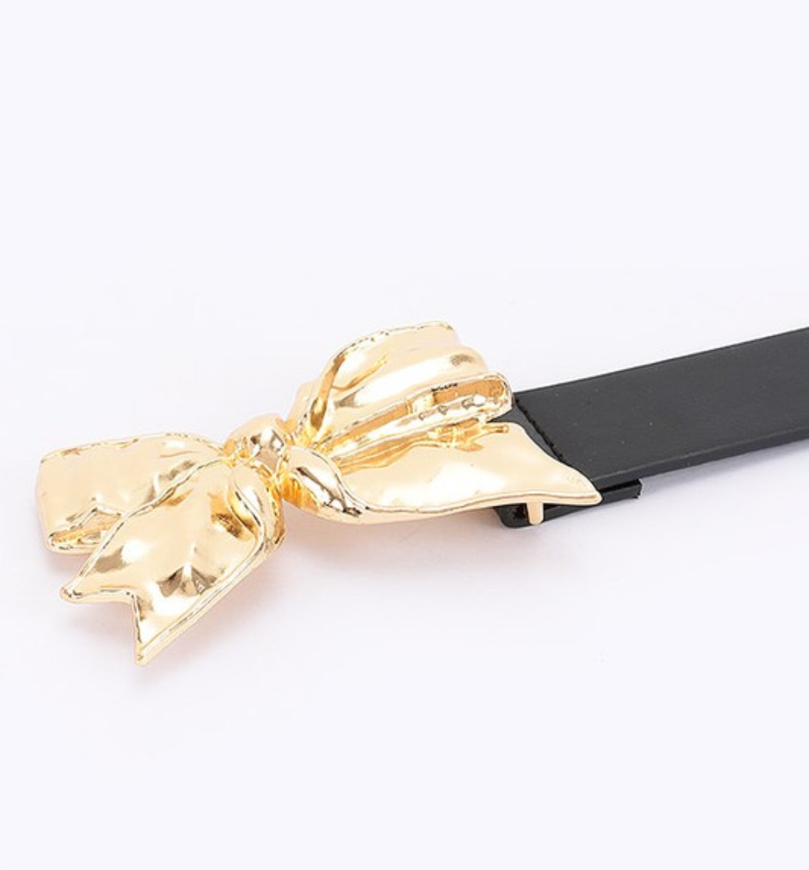 Metal Black Ribbon Belt