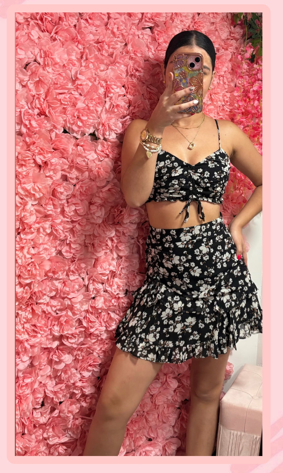 Black Floral Set