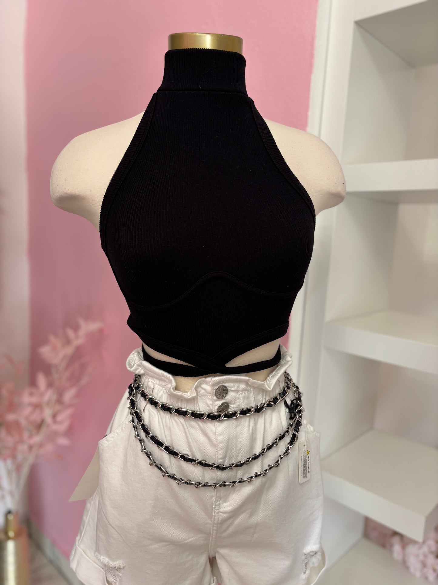 Black Basic Crop Top