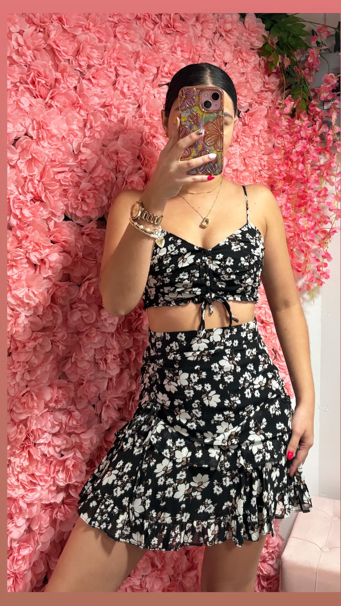 Black Floral Set
