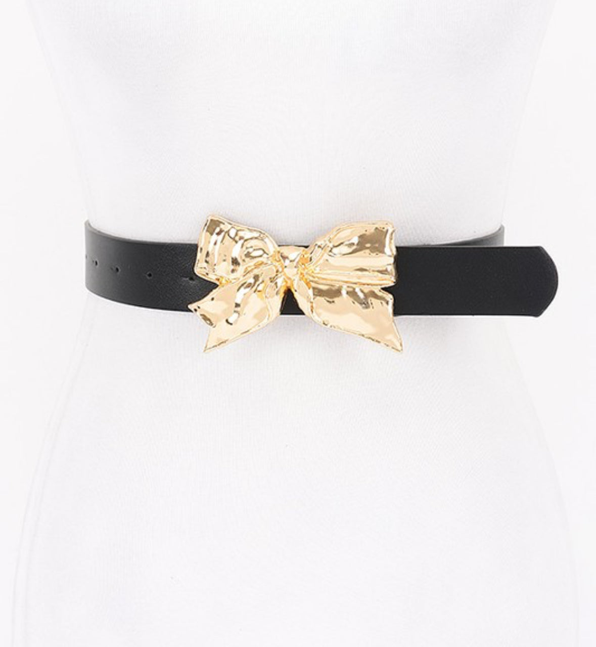 Metal Black Ribbon Belt