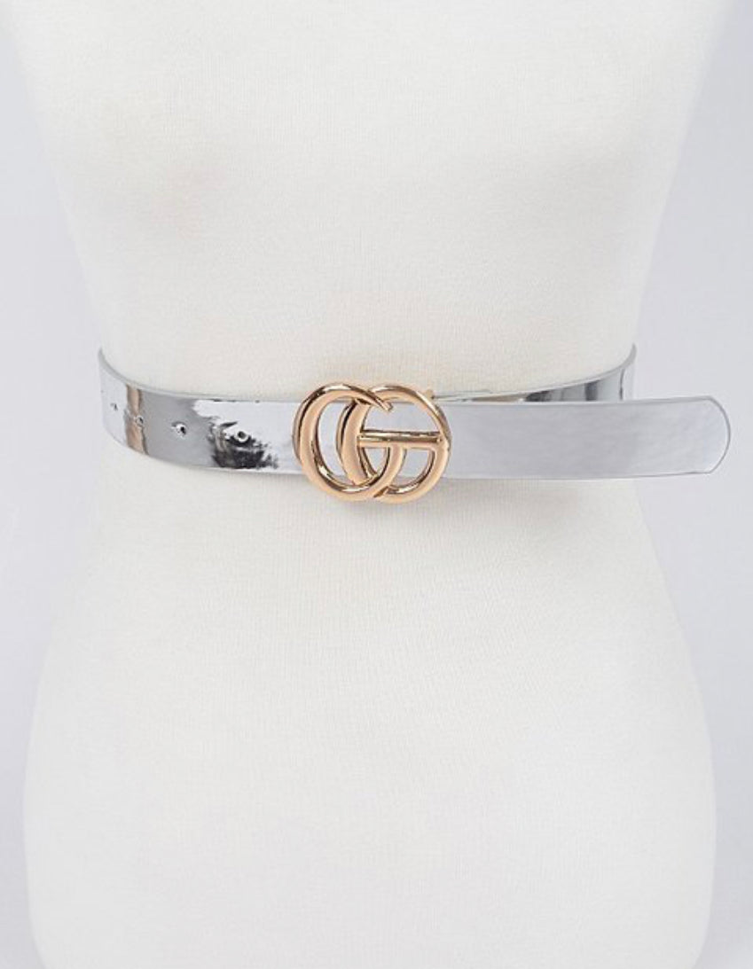 Silver G metalic Belt
