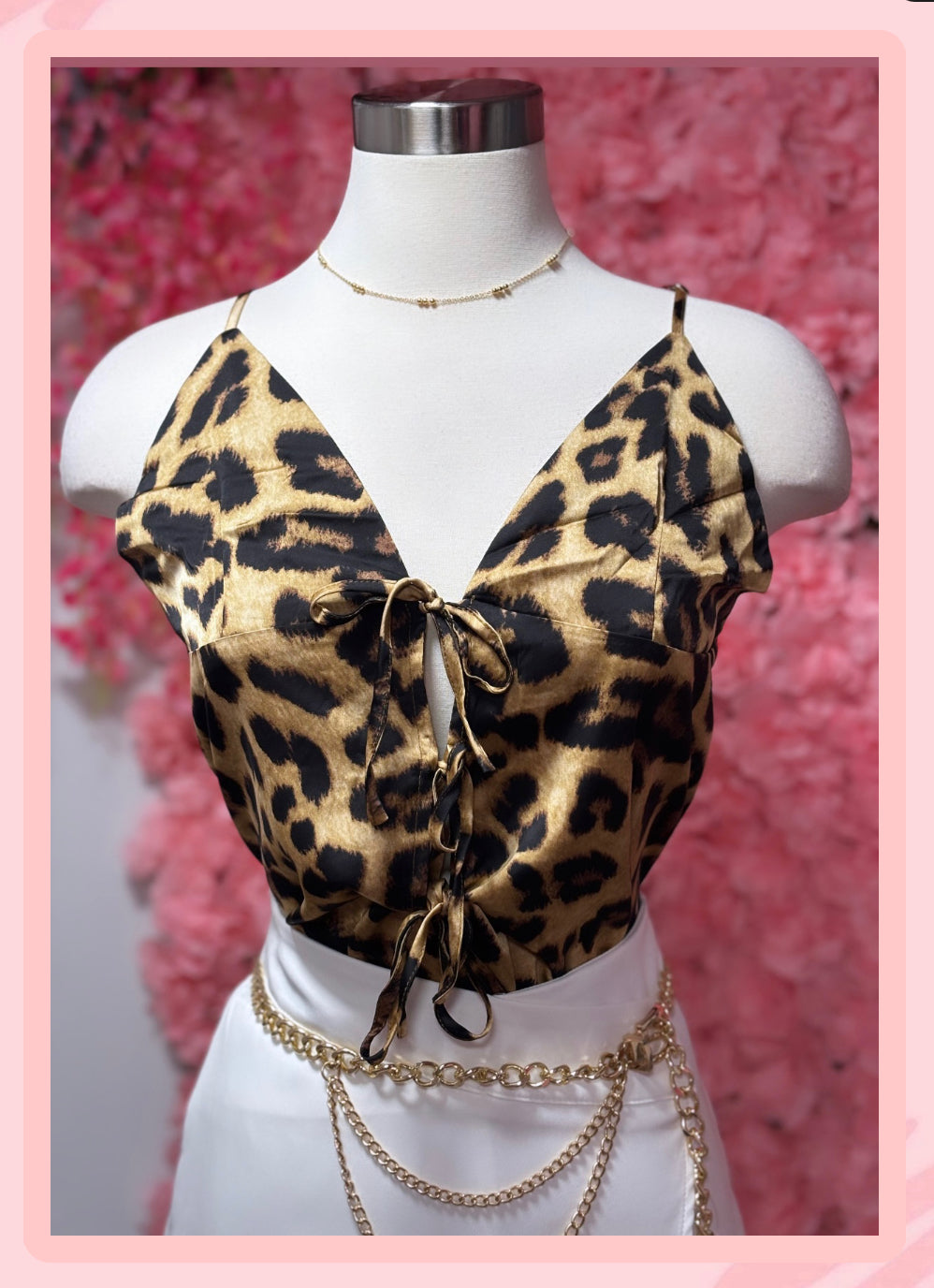 Animal print satin blouse