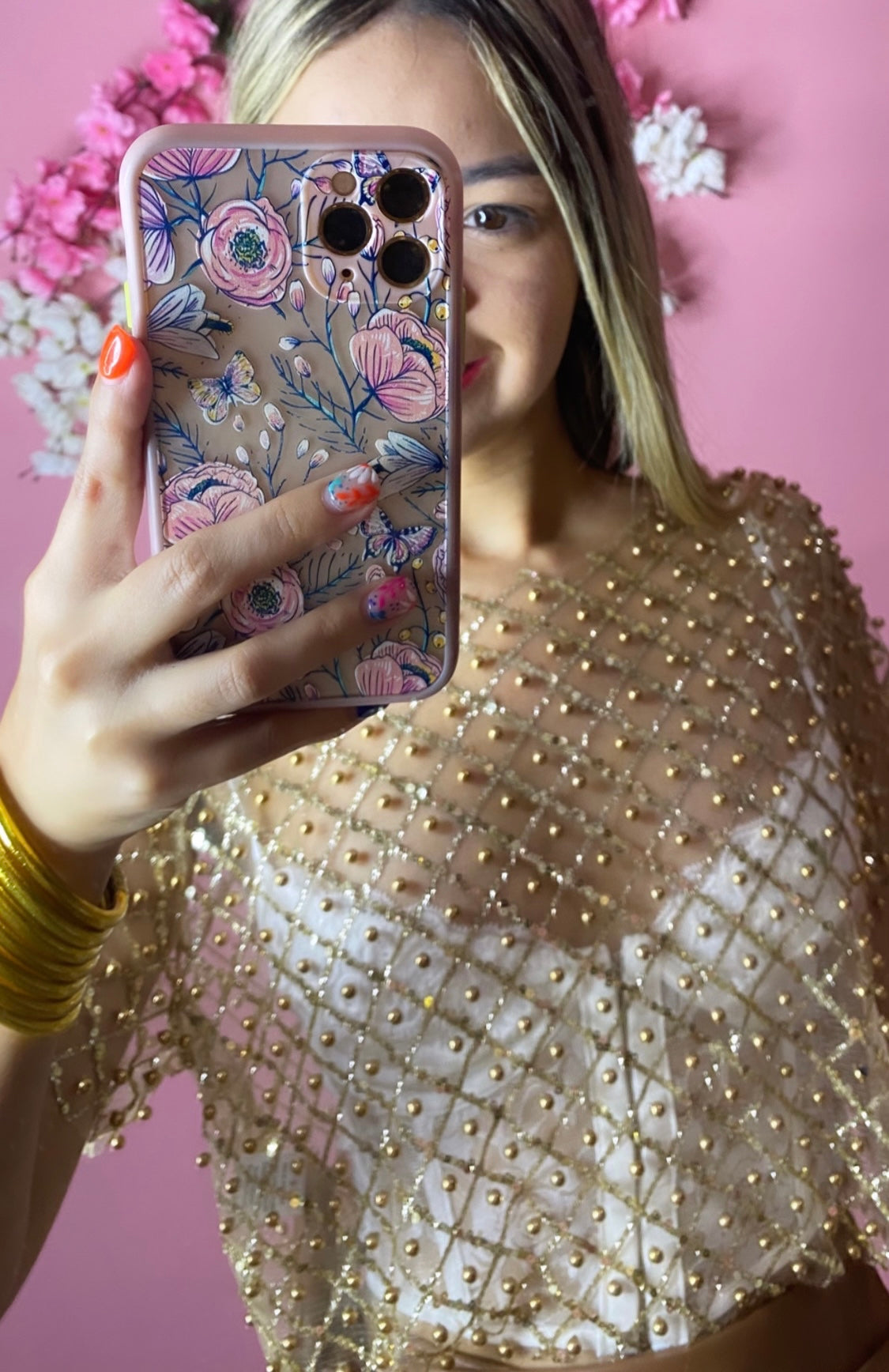 Gold Mesh Crop