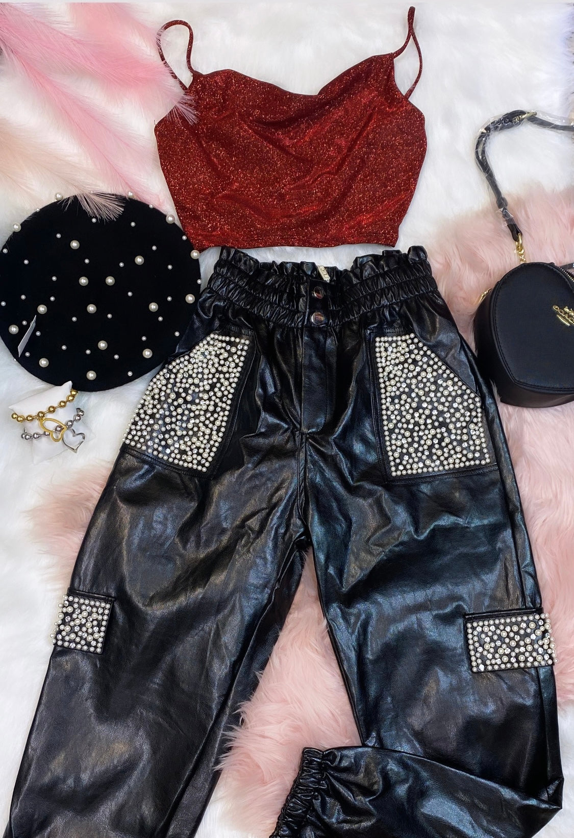 Leather Black Pearl Jogger