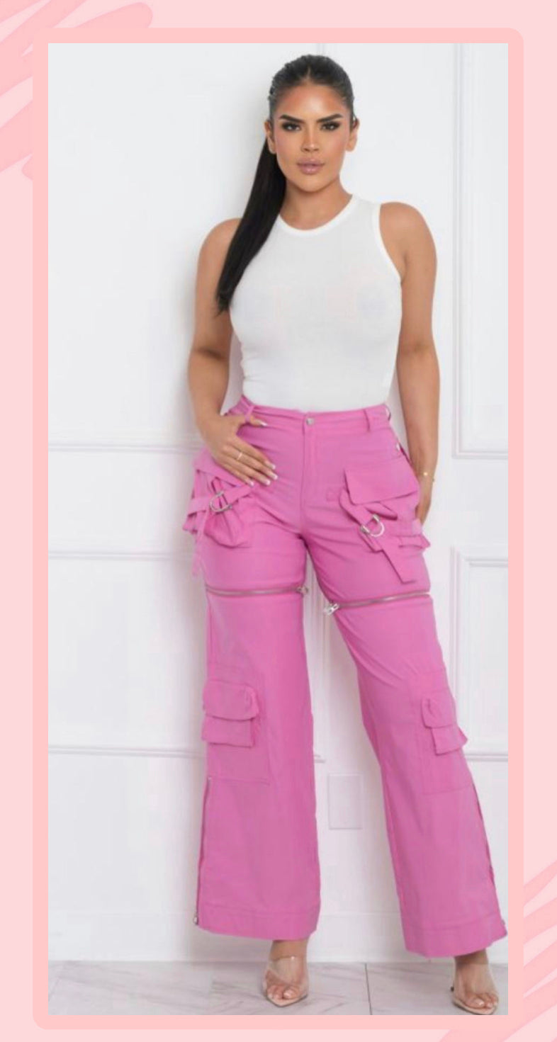 Pink Cargo Pants