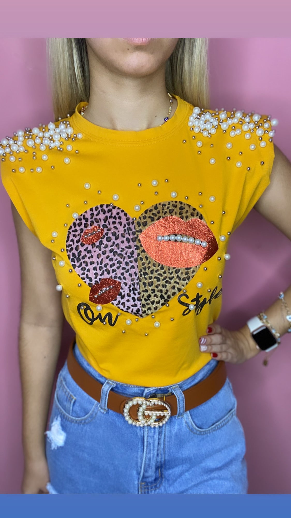 MUSTARD PEARL TOP