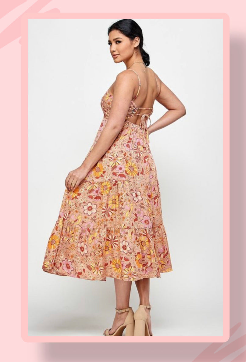 VINTAGE RETRO MIDI DRESS
