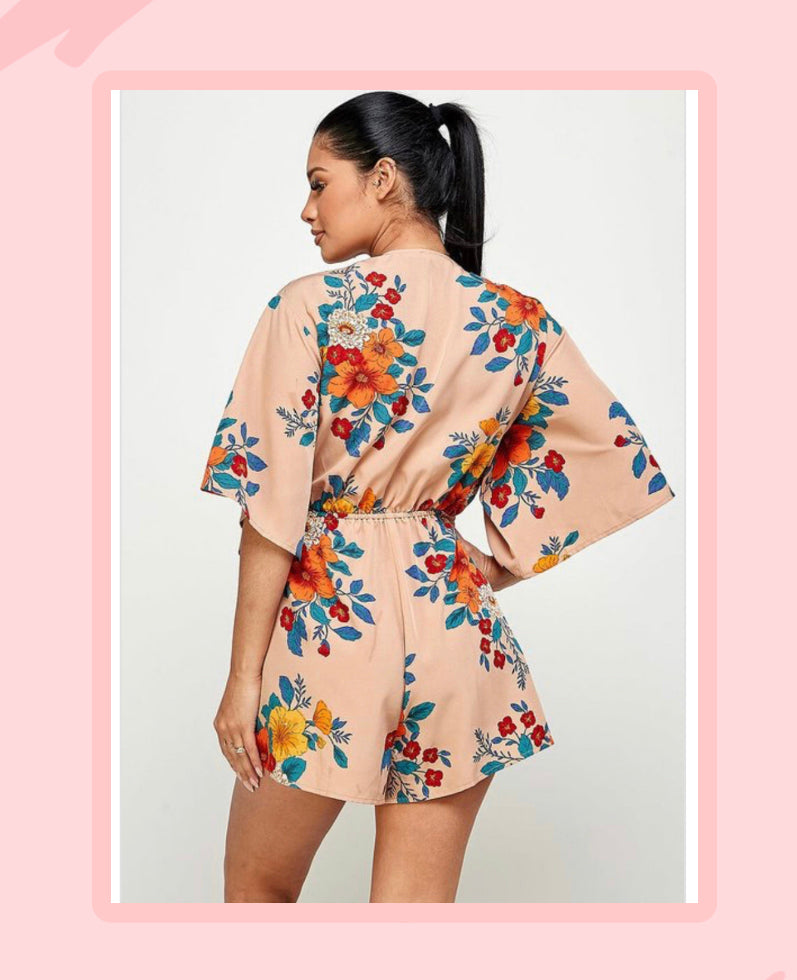 ORIENTAL FLORAL ROMPER