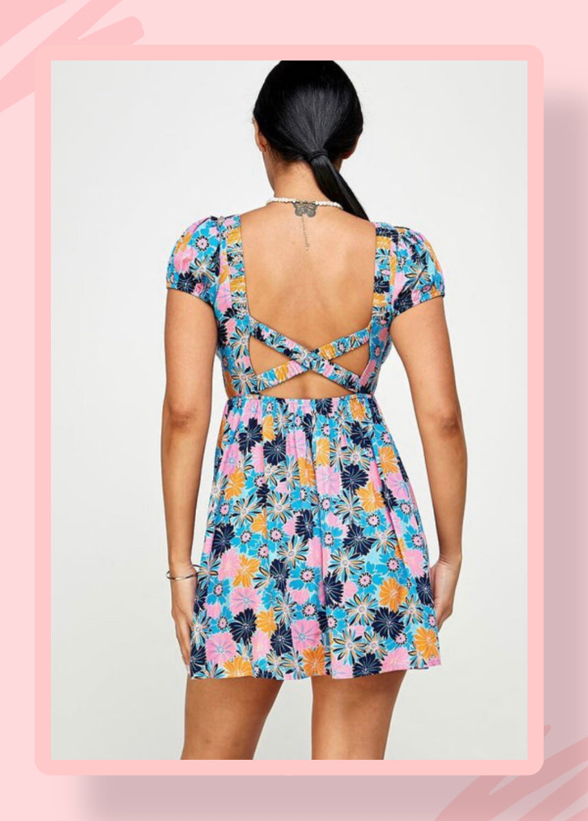 FLORAL MINI DRESS