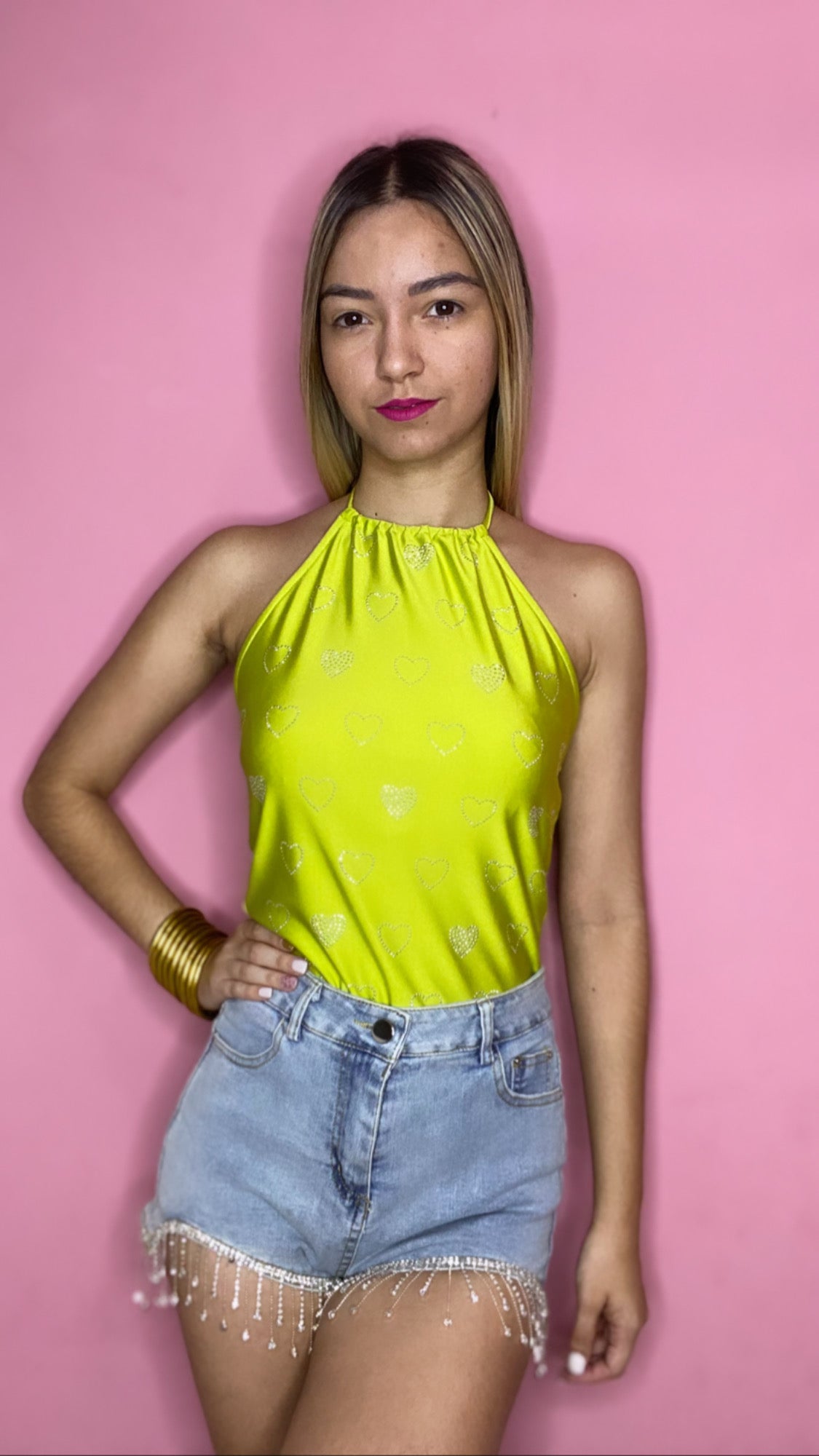 LIME HEART BODYSUIT