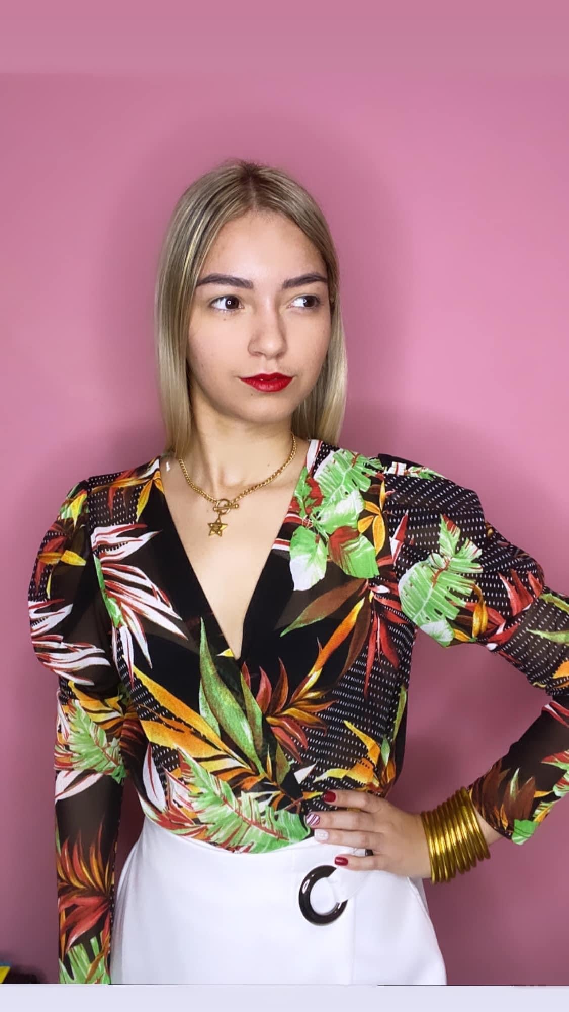 NEW BLACK FLORAL BODYSUIT