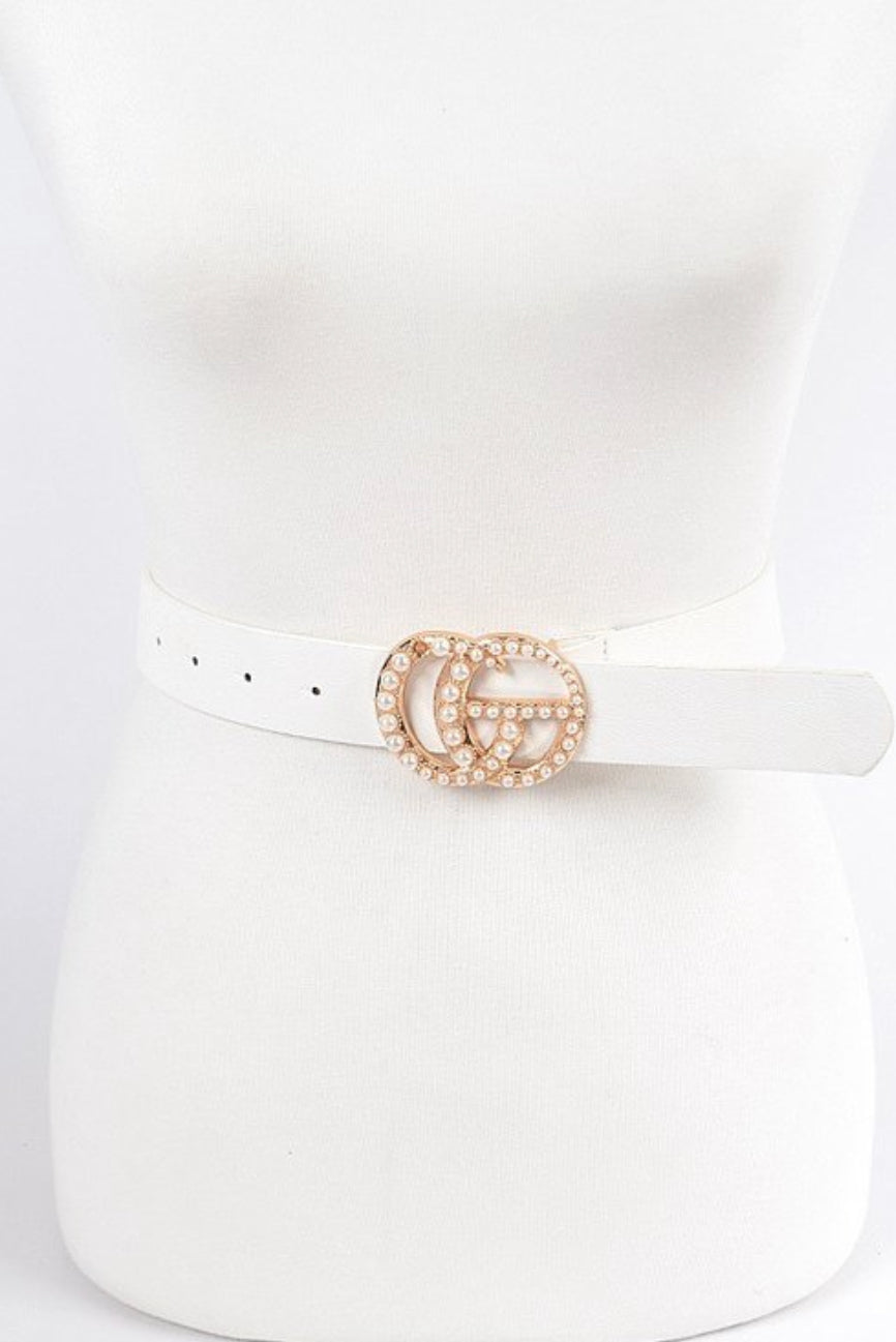 G WHITE PEARL BELT