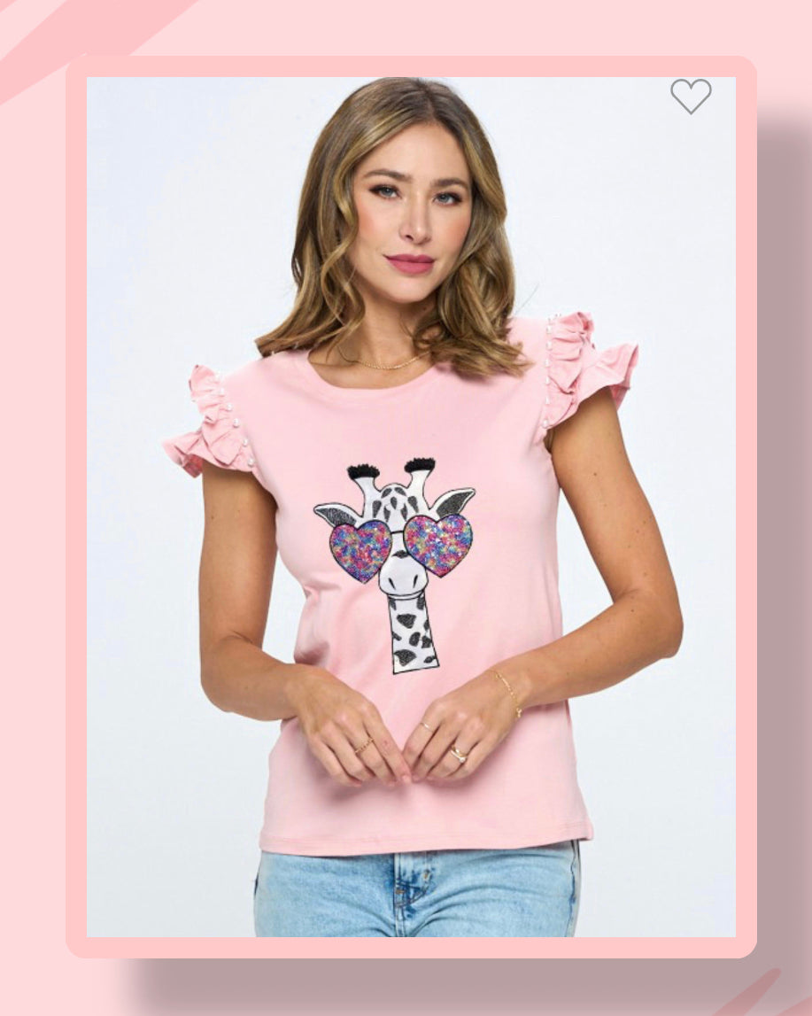 GIRAFFE BLUSH TOP