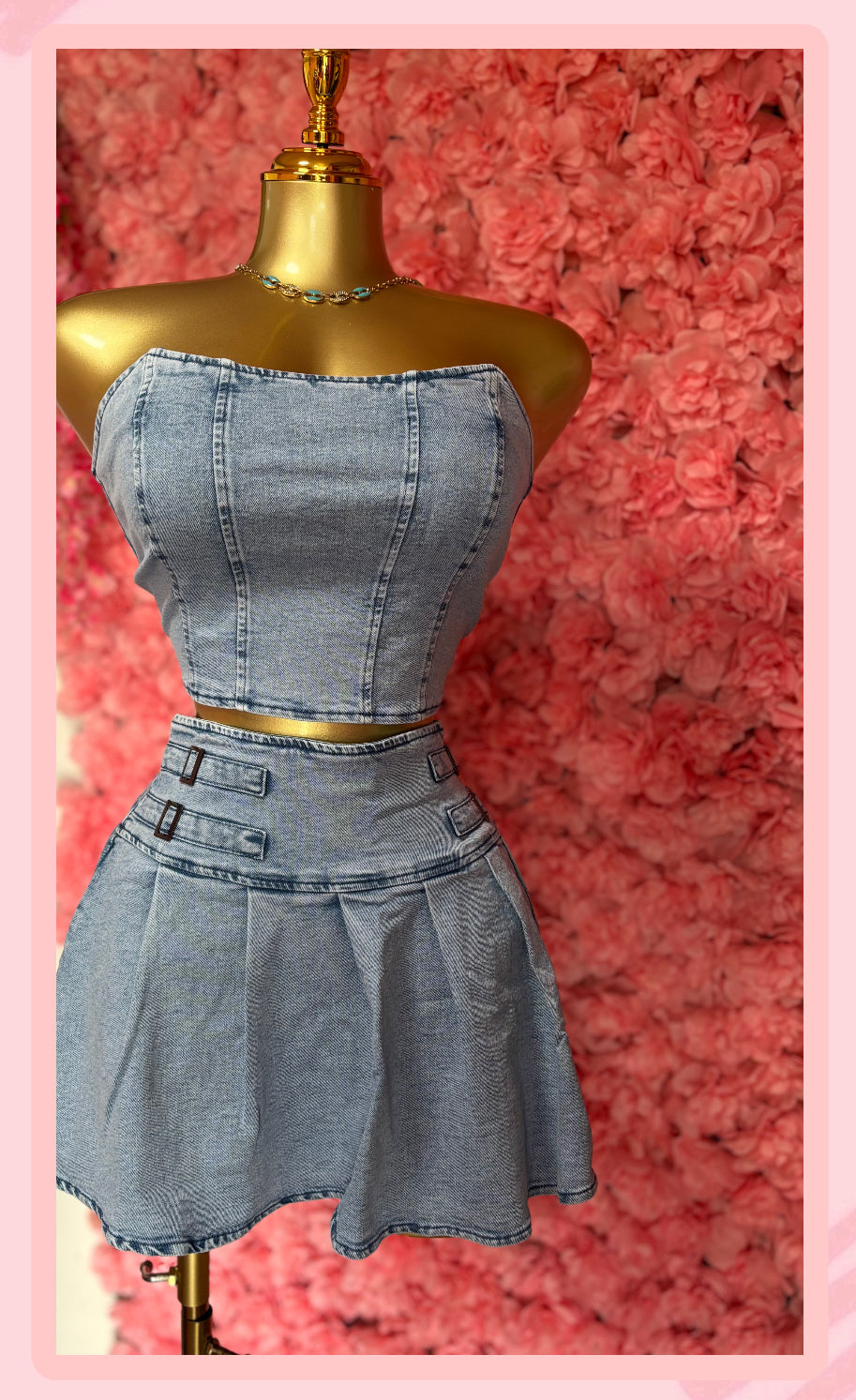 Light Denim Skirt Set