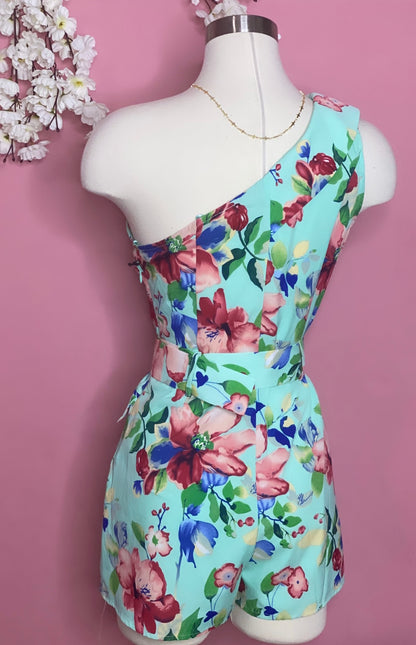 Mint Floral Romper