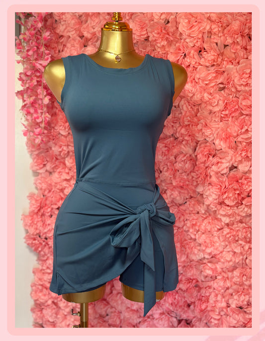 Blue Skort Romper