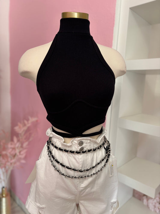 Black Basic Crop Top