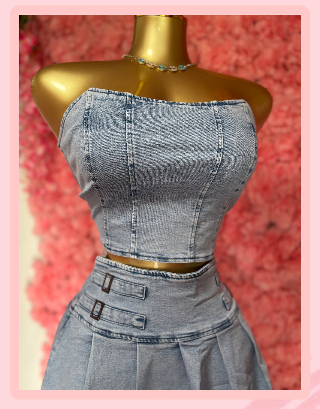 Light Denim Skirt Set