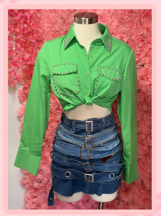 Vest Green Blouse