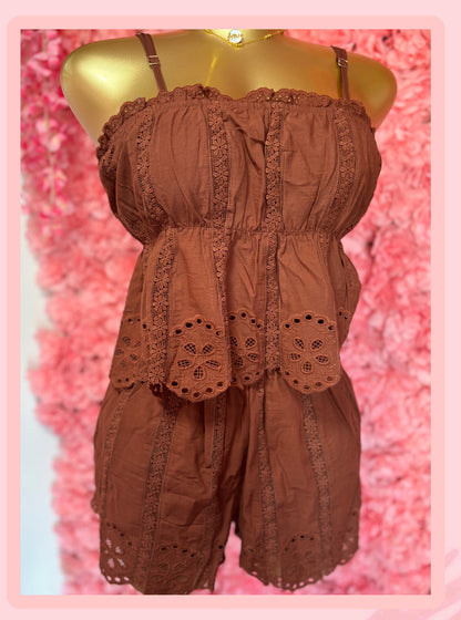 Embroidery Brown Set