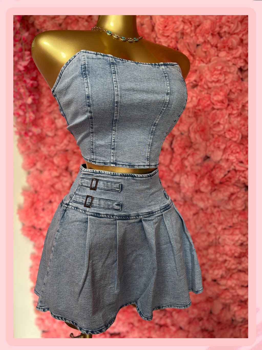 Light Denim Skirt Set