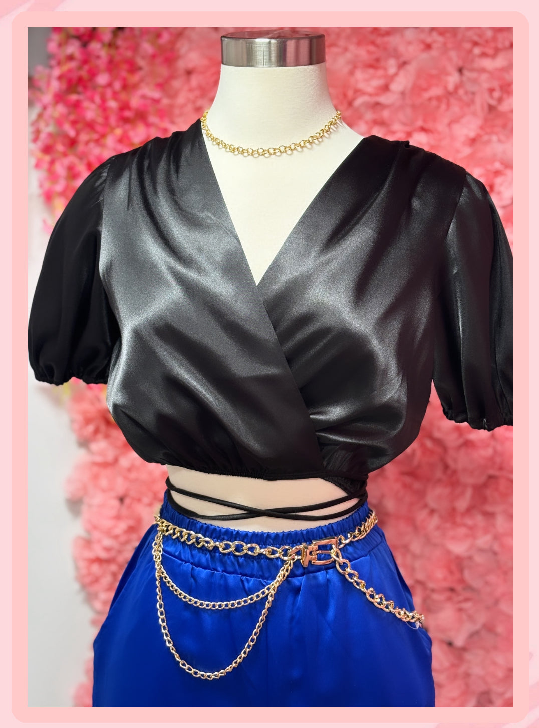 Satin Black Crop