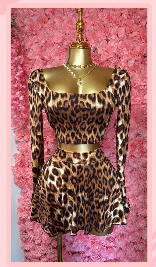 Animal Print Skort Set