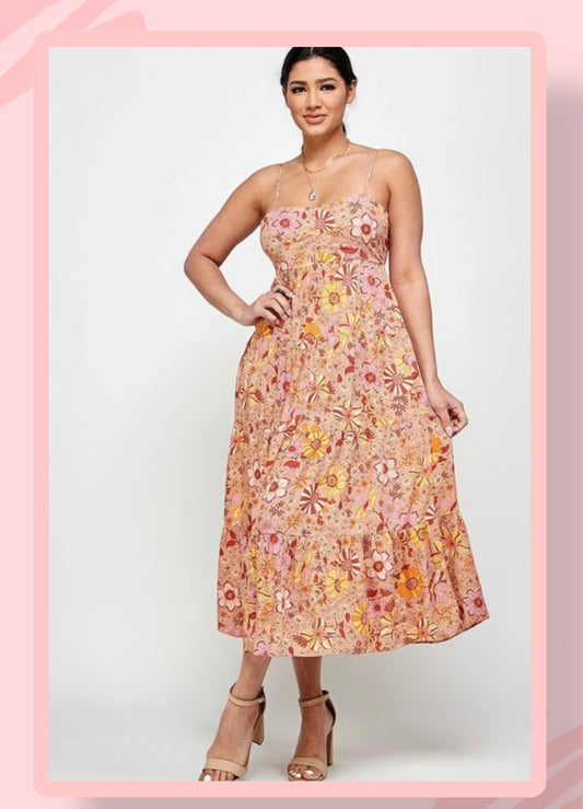 VINTAGE RETRO MIDI DRESS