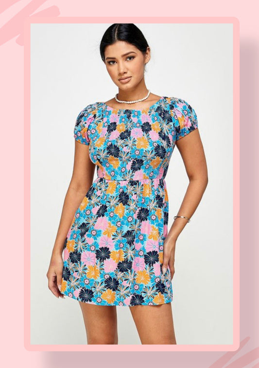 FLORAL MINI DRESS