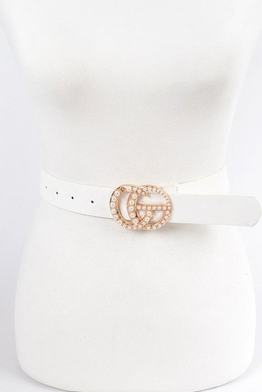 G WHITE PEARL BELT