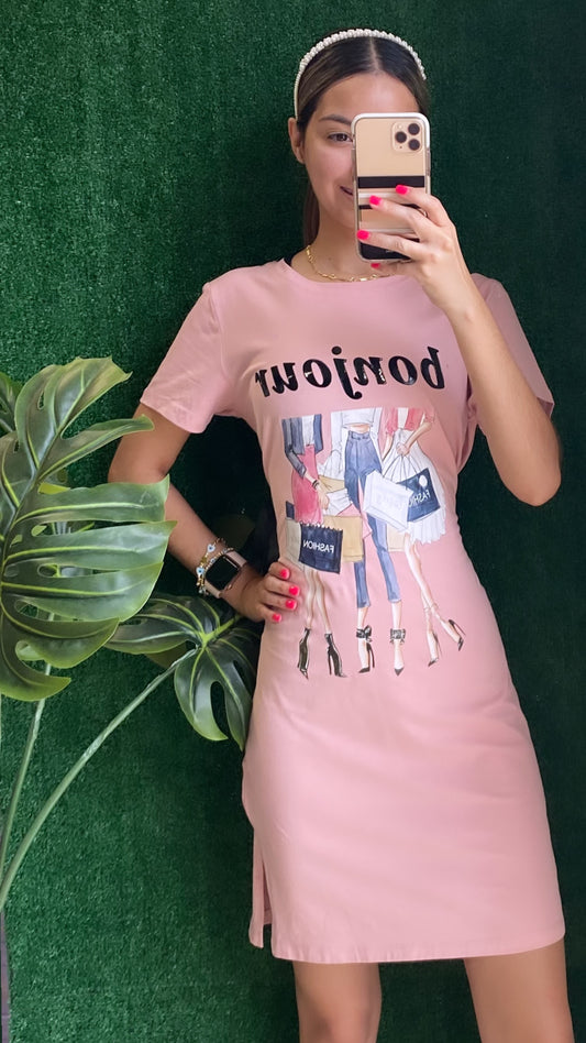 BONJOUR BLUSH DRESS