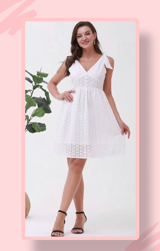 EMBROIDERED WHITE DRESS
